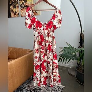 Band of the Free Floral Print Midi Dress